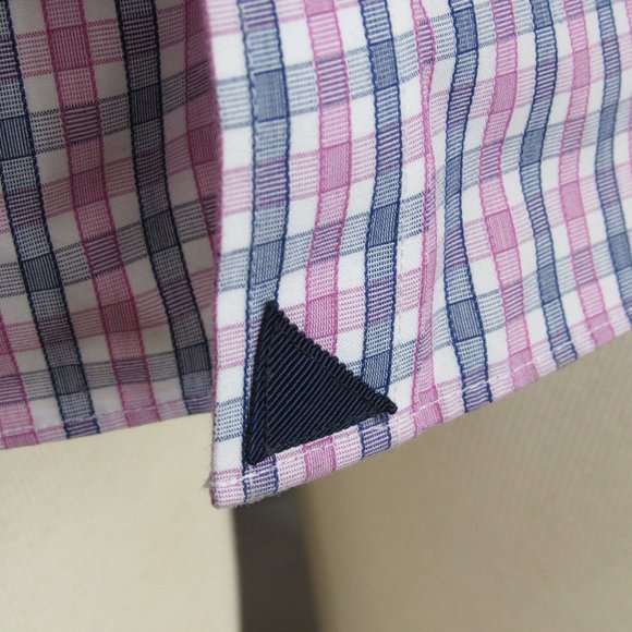 UNTUCKit Men's Wrinkle-Free Dolcetto Shirt Pink Blue & White Check Sz M EUC Read - Picture 11 of 13